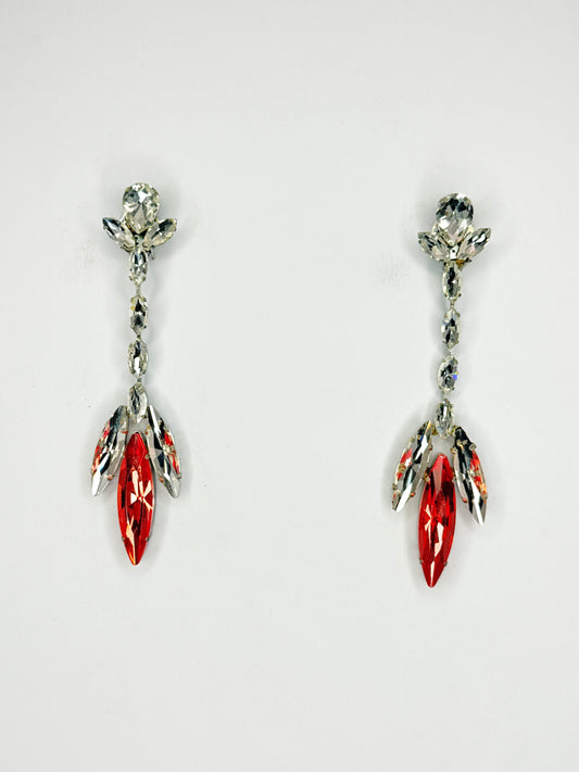 Peach & Clear Earrings - Medium Size