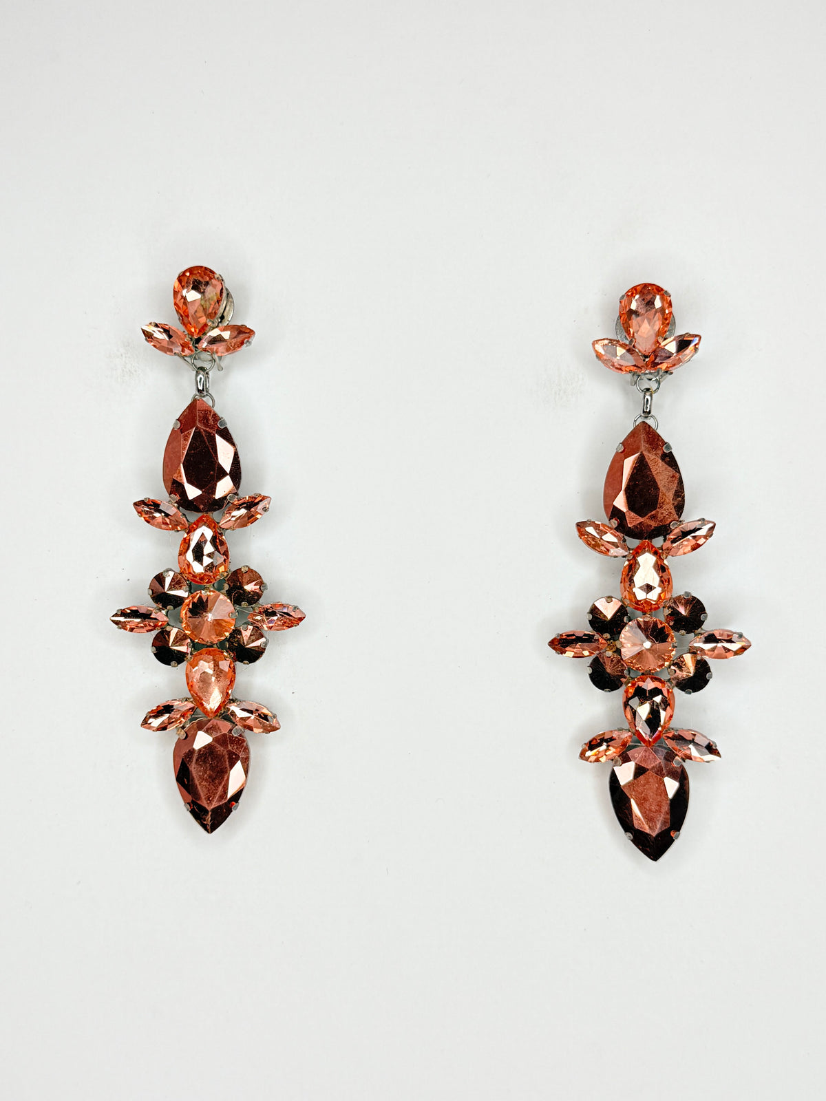 Rose Gold & Peach Earrings - Medium Size