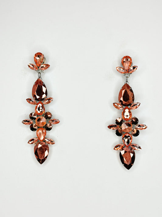 Rose Gold & Peach Earrings - Medium Size