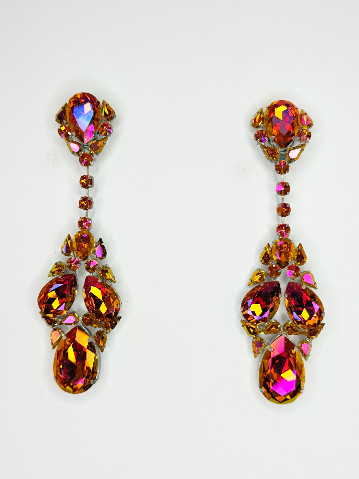 Bronzed Orange Earrings - Large Size