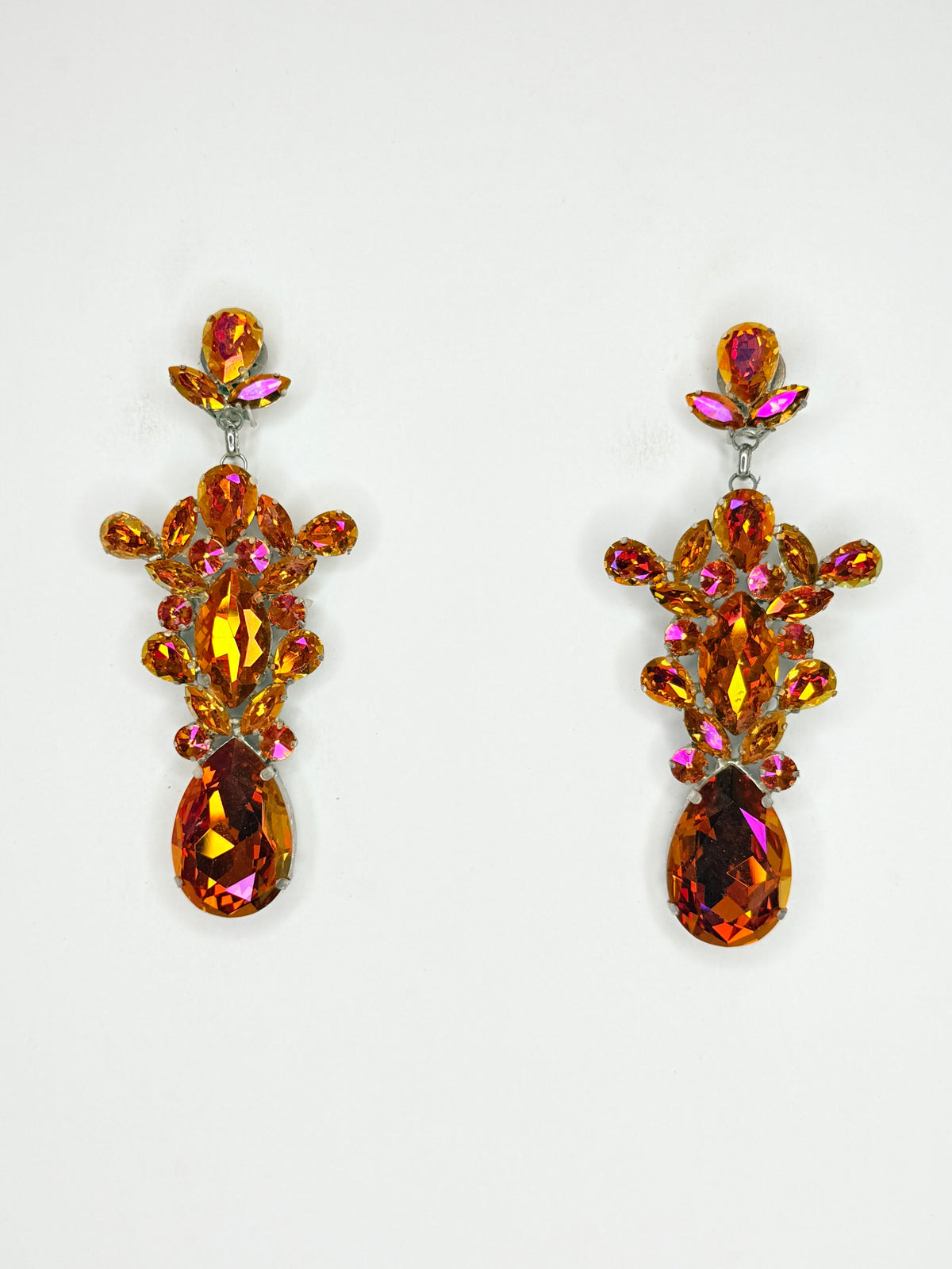 Bronzed Orange Earrings - Large Size