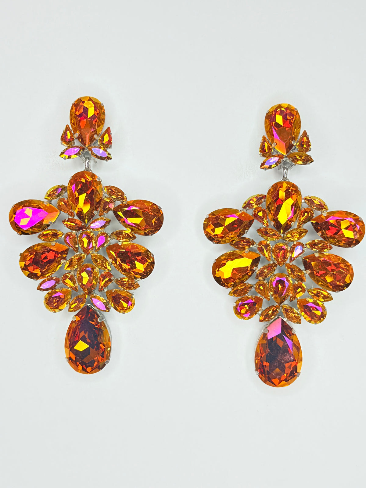 Bronzed Orange Earrings - XL Large Size