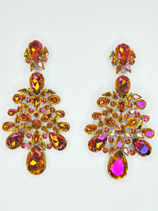 Bronzed Orange Earrings - XL Large Size