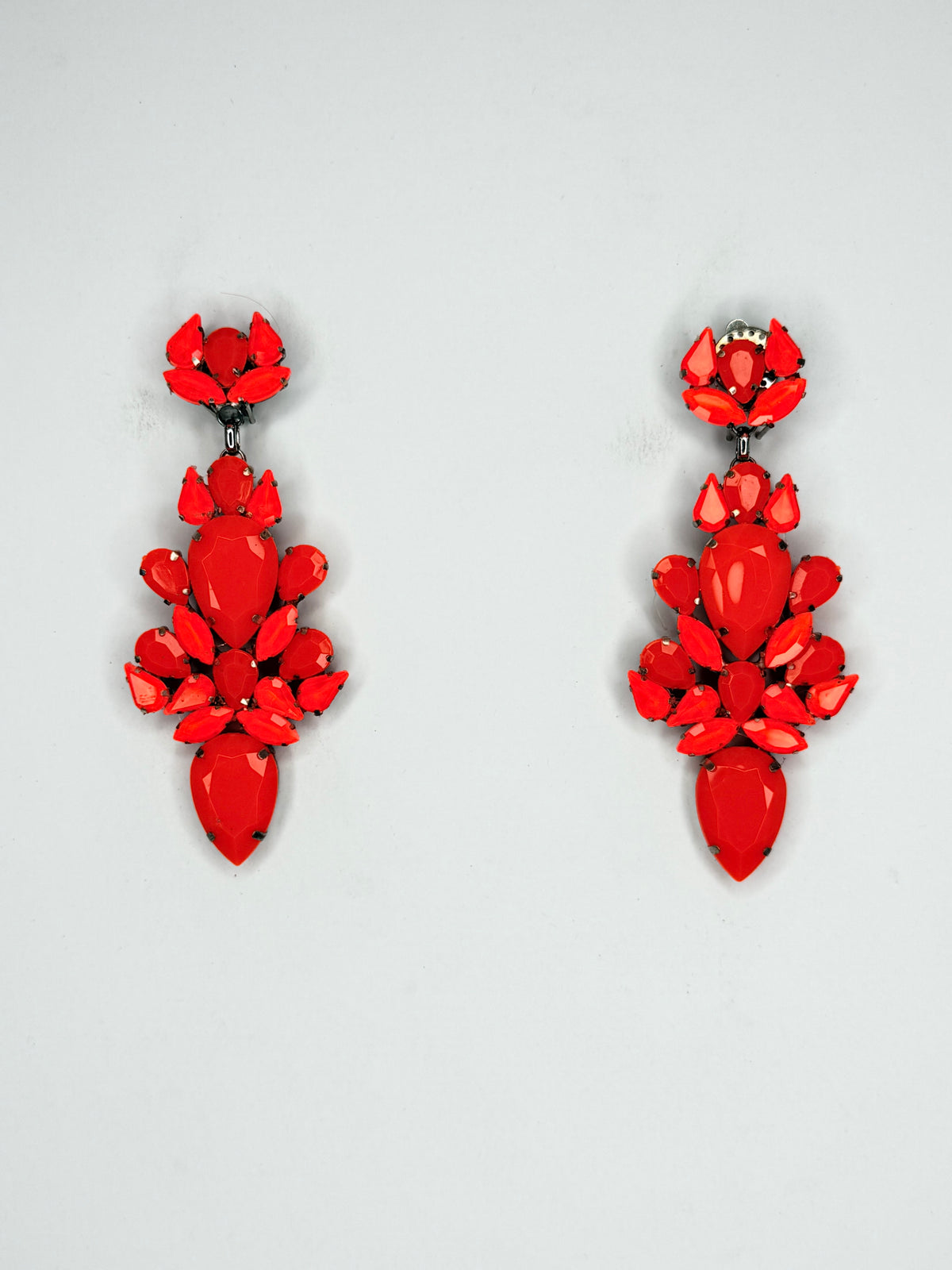Neon Orange Earrings - Medium Size