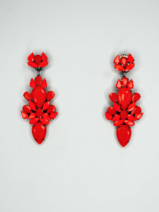 Neon Orange Earrings - Medium Size