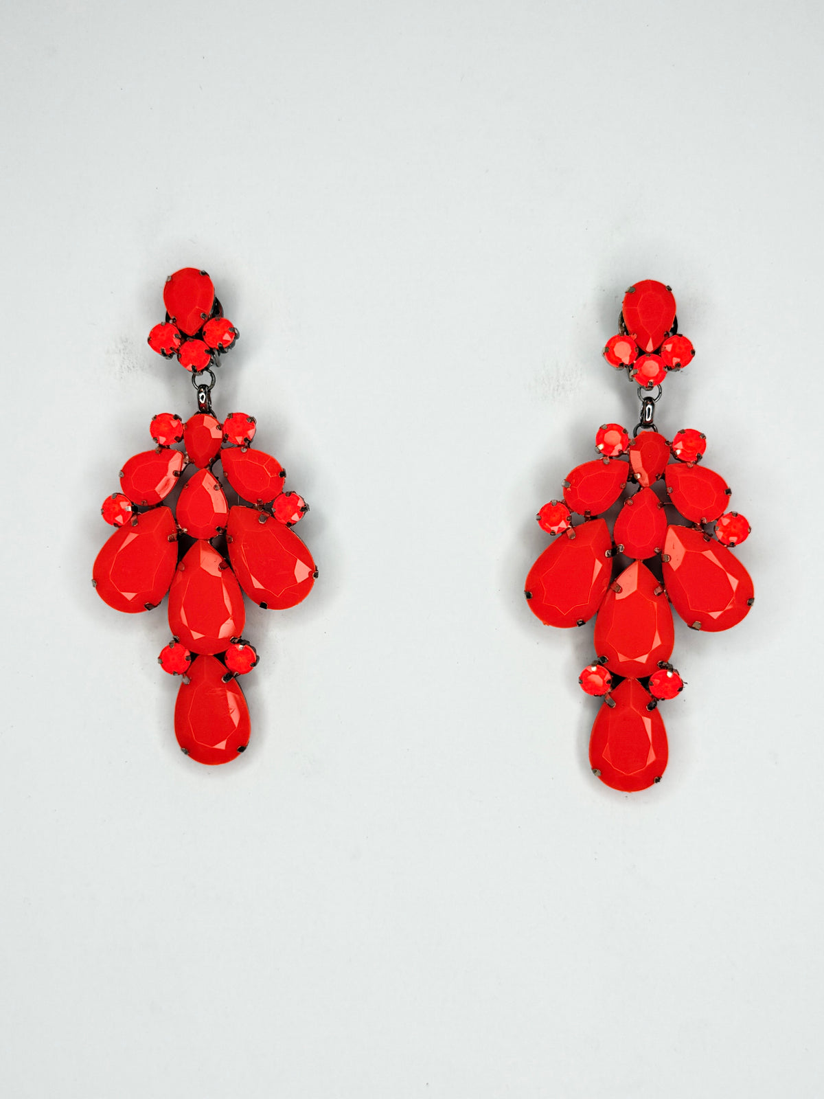 Neon Orange Earrings - Large Size