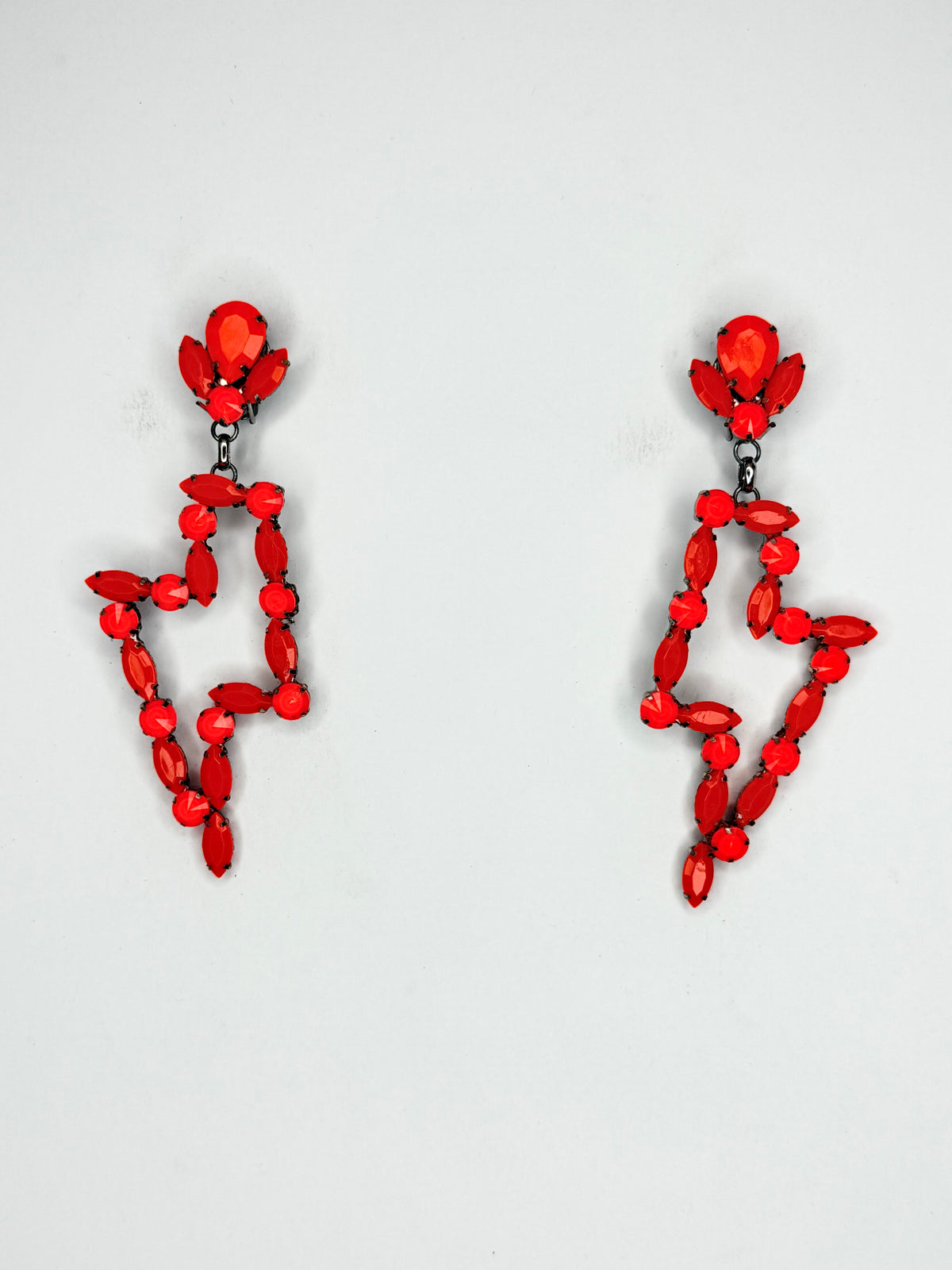 Neon Orange Earrings - Medium Size