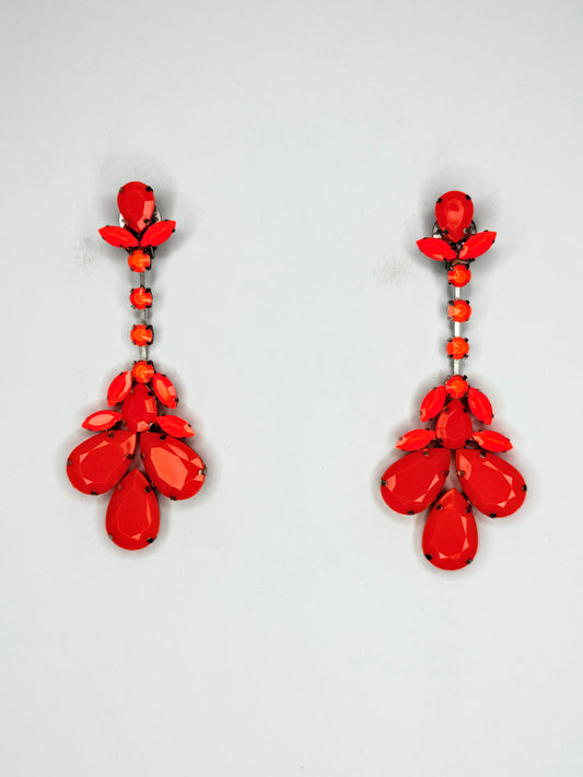 Neon Orange Earrings - Medium Size