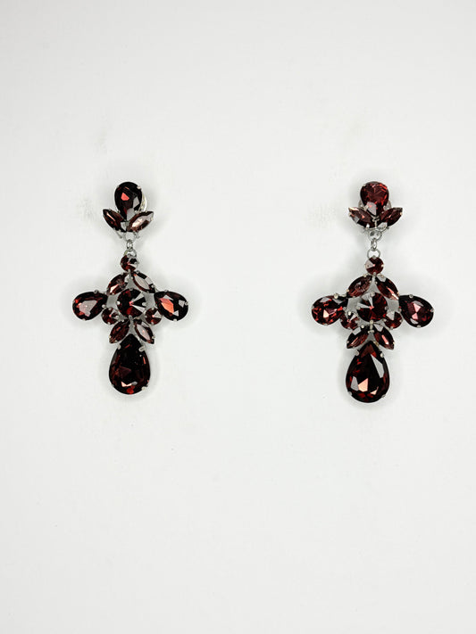 Burgundy Earrings - Small Cocktail Size