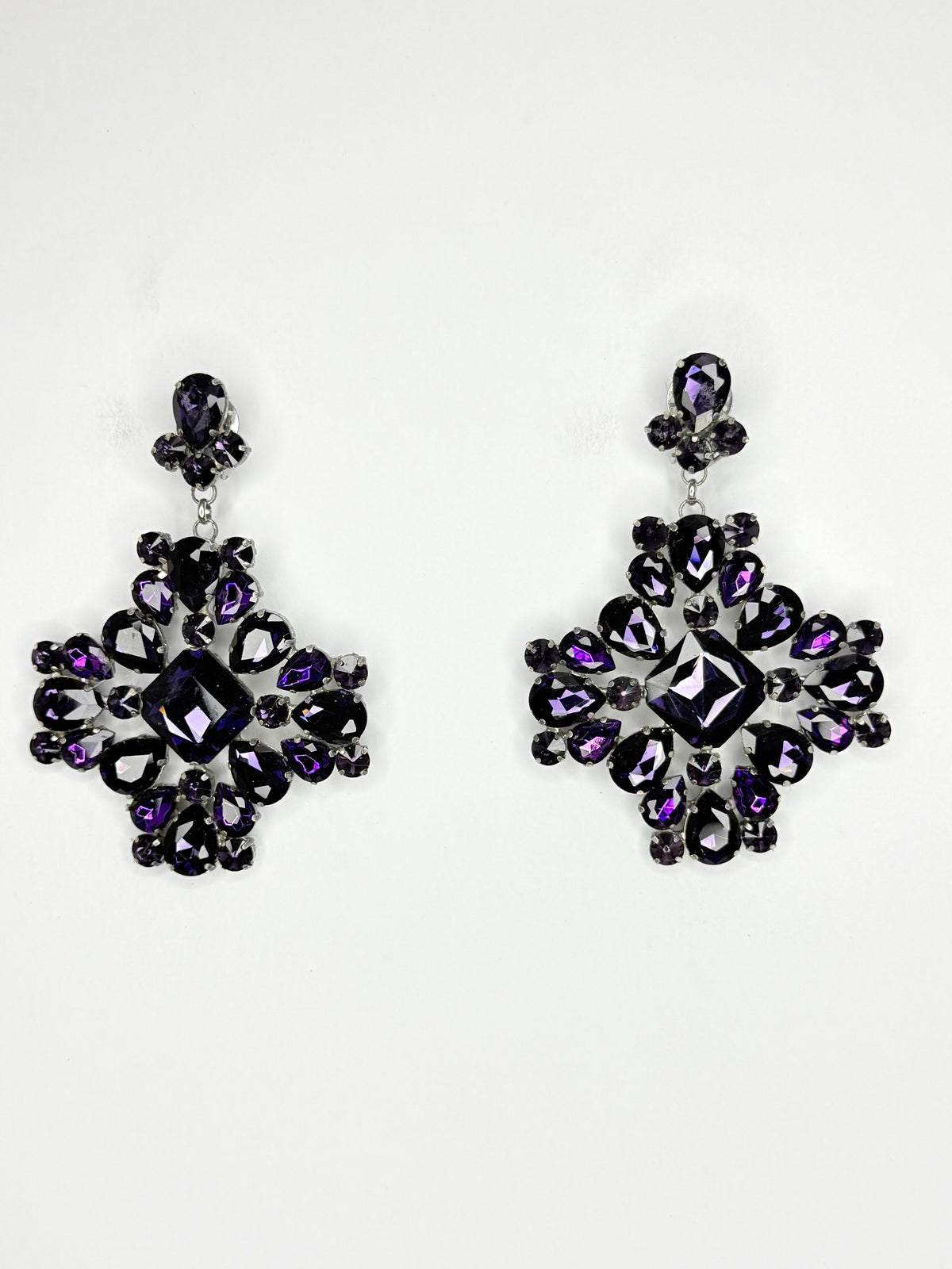 Dark Purple Earrings - Large Size
