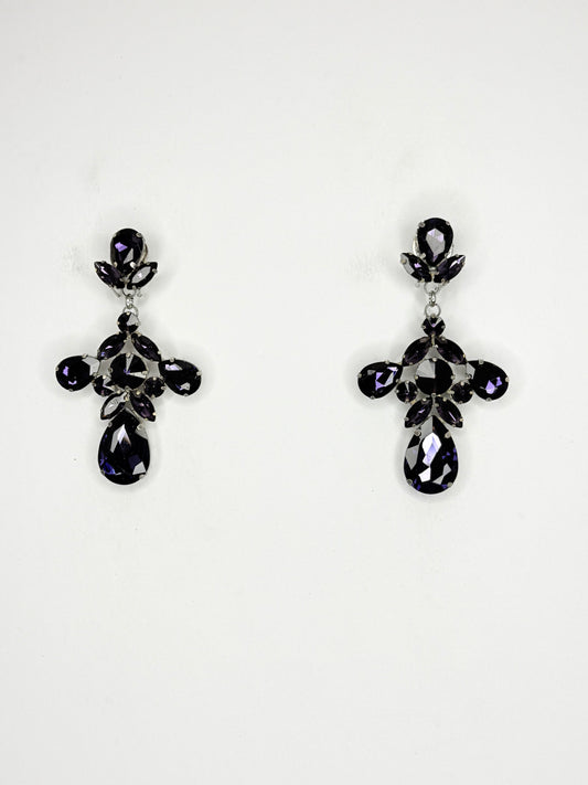 Dark Purple Earrings - Small Cocktail Size
