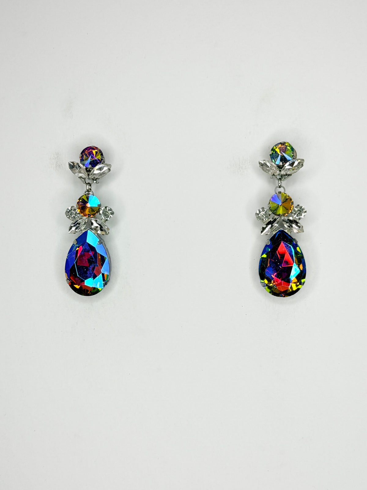 Rainbow AB & Clear Earrings - Small Cocktail Size