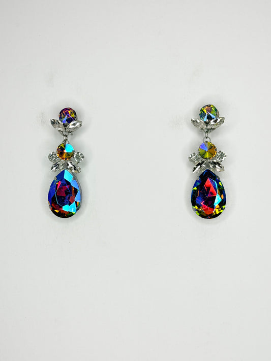 Rainbow AB & Clear Earrings - Small Cocktail Size