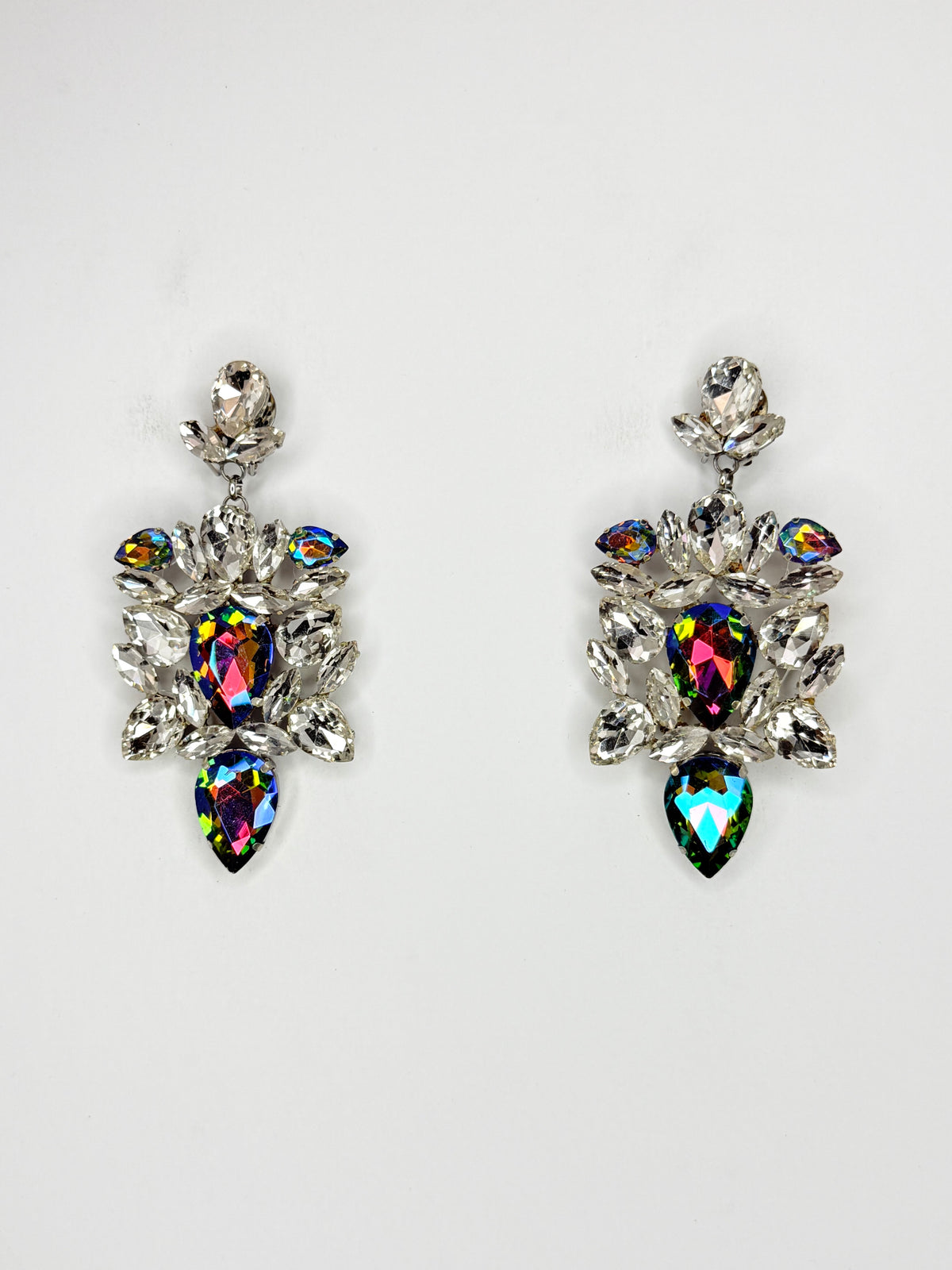 Rainbow AB & Clear Earrings - Medium Size