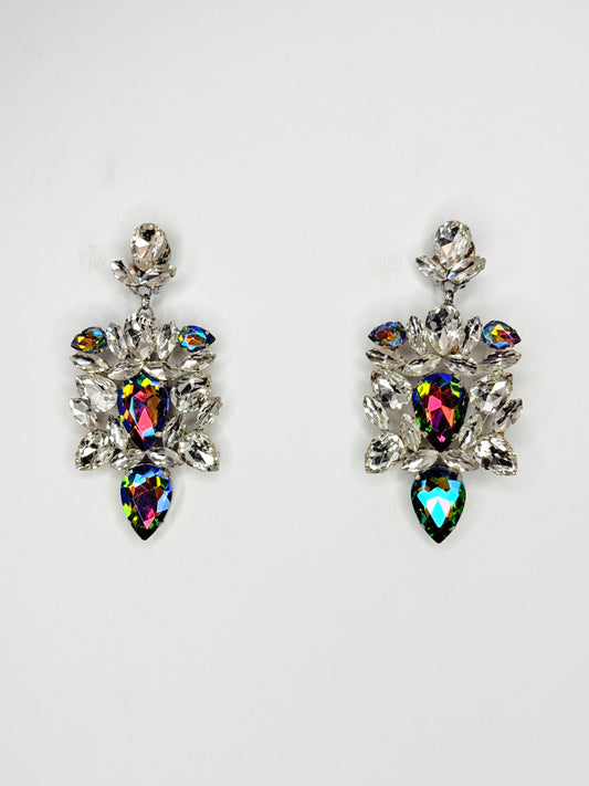 Rainbow AB & Clear Earrings - Medium Size