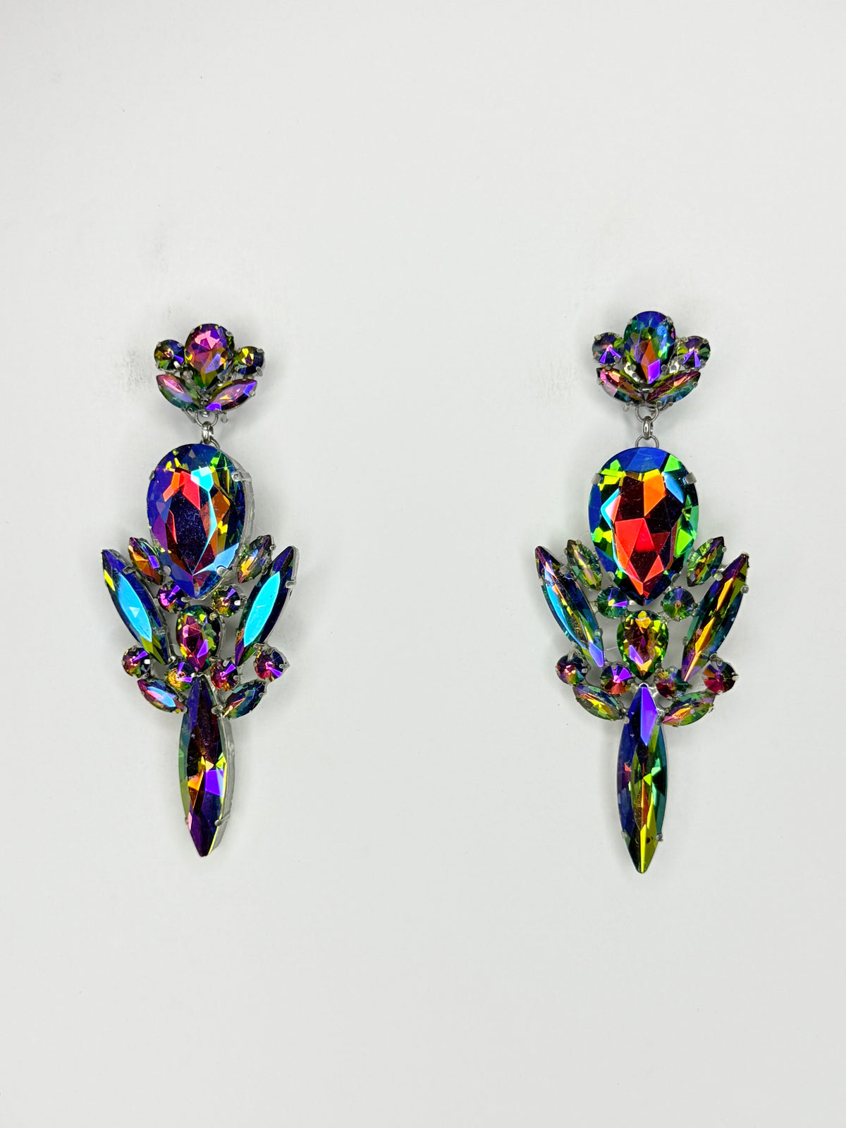 Rainbow AB & Clear Earrings - Medium Size