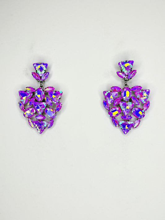 Purple Mocha AB Earrings - Medium Size