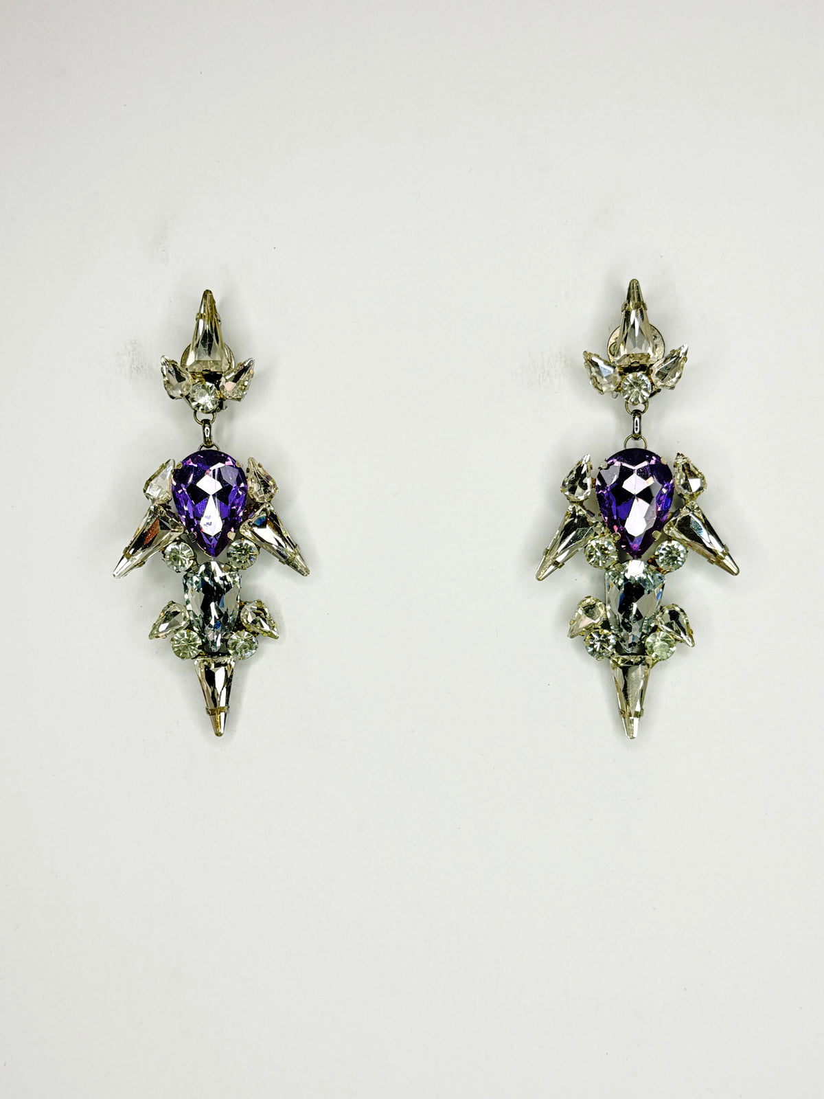 Violet & Clear Earrings - Medium Size