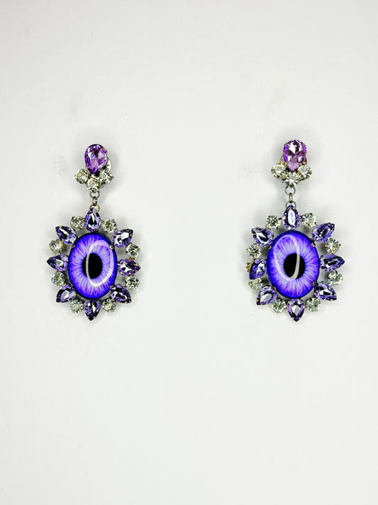 Violet Eyeball Earrings - Medium Size