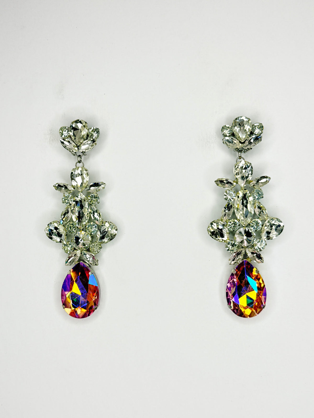 Violet AB & Clear Earrings - Large Size
