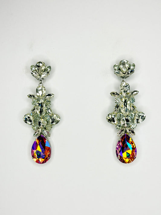 Violet AB & Clear Earrings - Large Size