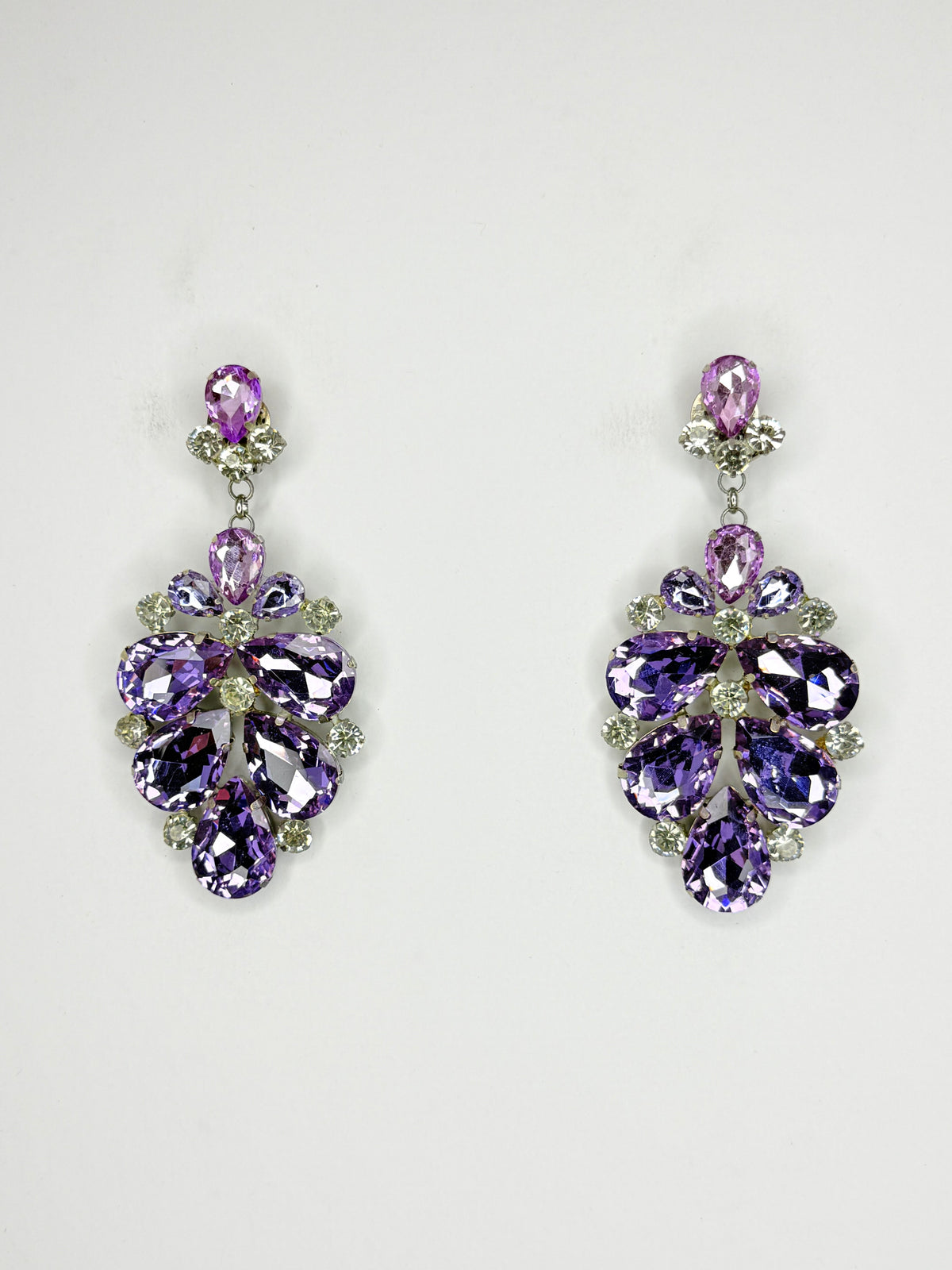 Violet & Clear Earrings - Large Size