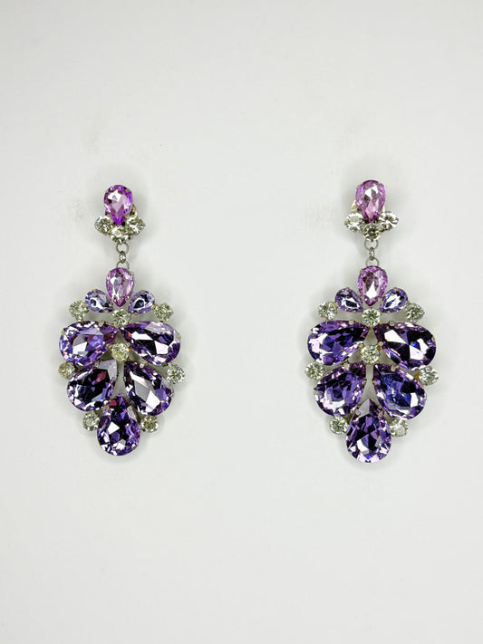 Violet & Clear Earrings - Large Size